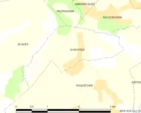 Poziția localității Quiestède