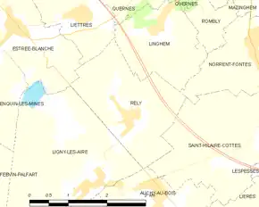 Poziția localității Rely