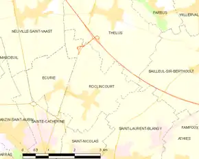 Poziția localității Roclincourt