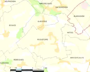 Poziția localității Roquetoire