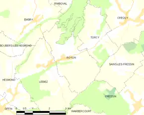 Poziția localității Royon