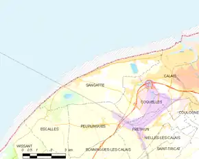 Poziția localității Sangatte