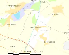 Poziția localității Sauchy-Cauchy
