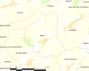 Poziția localității Sempy