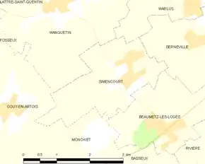 Poziția localității Simencourt