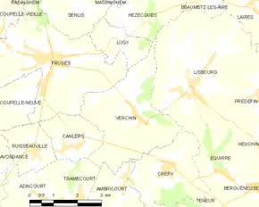 Poziția localității Verchin