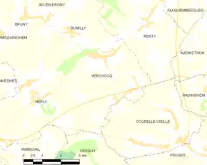 Poziția localității Verchocq