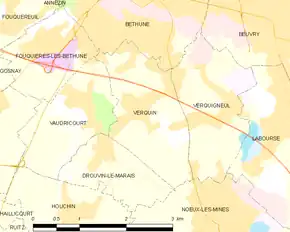 Poziția localității Verquin