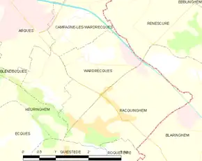 Poziția localității Wardrecques