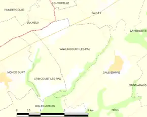 Poziția localității Warlincourt-lès-Pas