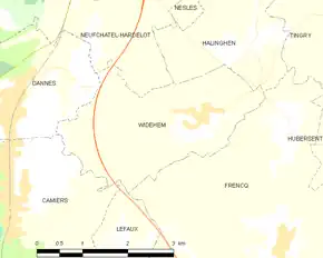 Poziția localității Widehem