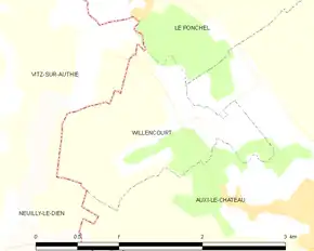 Poziția localității Willencourt