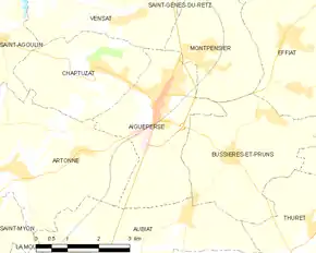 Poziția localității Aigueperse
