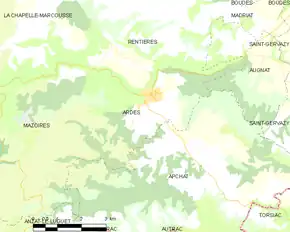 Poziția localității Ardes