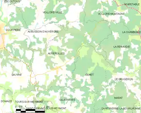 Poziția localității Augerolles