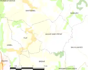 Poziția localității Aulhat-Saint-Privat