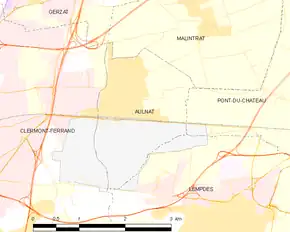 Poziția localității Aulnat