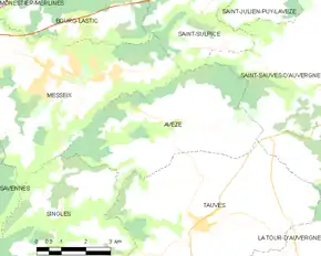 Poziția localității Avèze