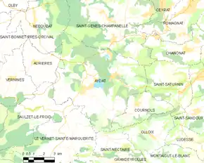 Poziția localității Aydat