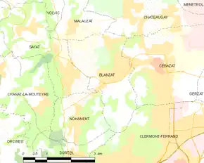 Poziția localității Blanzat