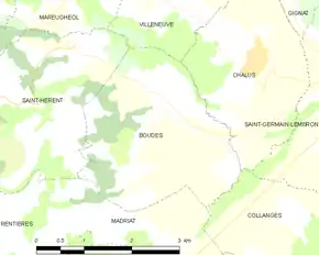 Poziția localității Boudes