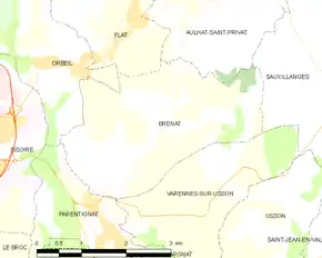 Poziția localității Brenat