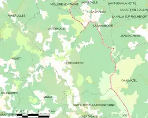 Poziția localității Le Brugeron