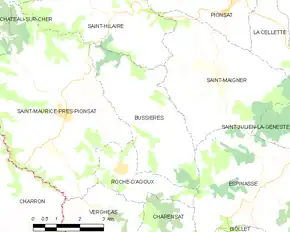 Poziția localității Bussières