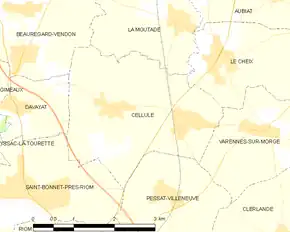Poziția localității Cellule