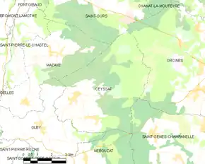 Poziția localității Ceyssat