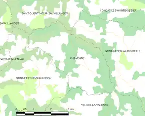 Poziția localității Chaméane