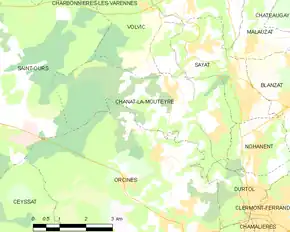 Poziția localității Chanat-la-Mouteyre