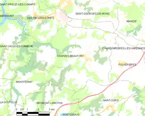 Poziția localității Chapdes-Beaufort