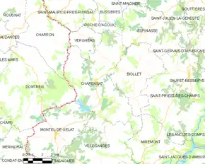 Poziția localității Charensat