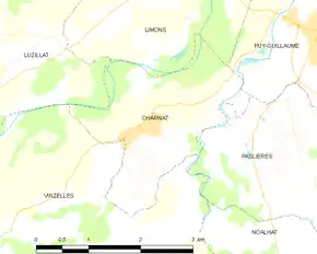 Poziția localității Charnat