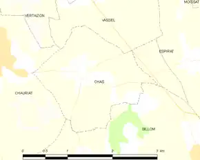 Poziția localității Chas