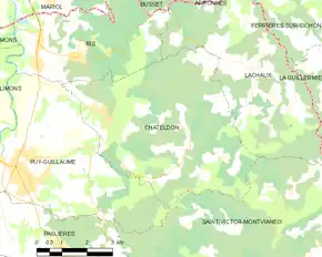 Poziția localității Châteldon