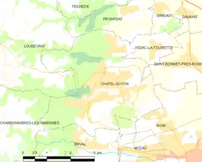 Poziția localității Châtel-Guyon