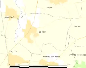 Poziția localității Le Cheix