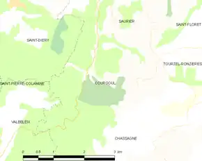 Poziția localității Courgoul