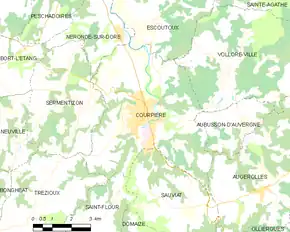 Poziția localității Courpière