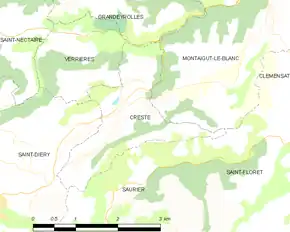 Poziția localității Creste