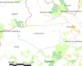 Poziția localității La Crouzille