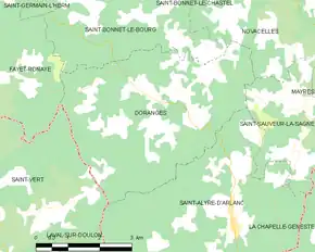 Poziția localității Doranges