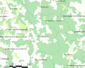 Poziția localității Échandelys