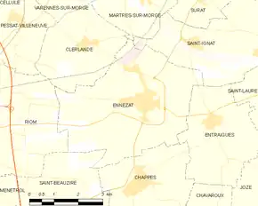 Poziția localității Ennezat