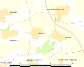 Poziția localității Gimeaux