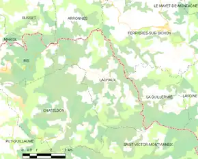 Poziția localității Lachaux