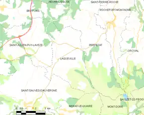 Poziția localității Laqueuille