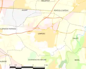 Poziția localității Lempdes